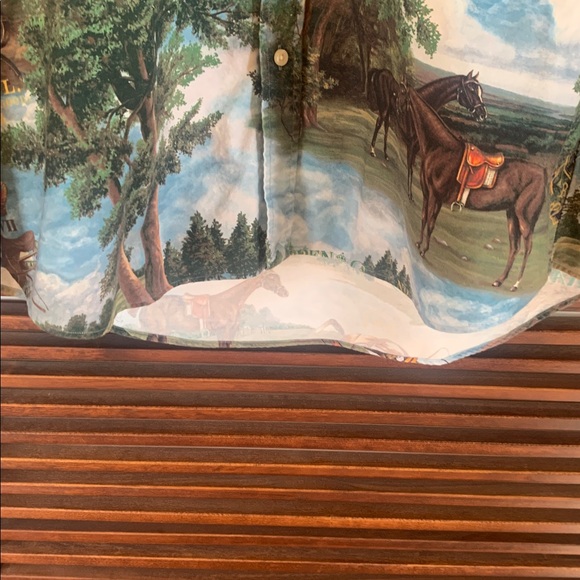 🎉NEW LISTING!🎉Polo Ralph Lauren Equestrian Print Button-Up Shirt in Blue & Green - Picture 2 of 7
